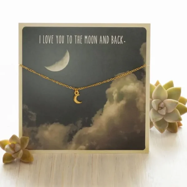 Carded Gift Necklace - Moon