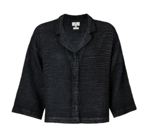 Crinkle Shirt Blouse O/S Black