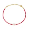 Pearl Miyuki Bead Friendship Bracelet - Rainbow Coral