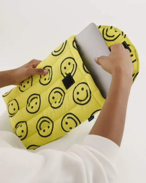 Puffy Laptop Sleeve 13"/14" - Yellow Happy