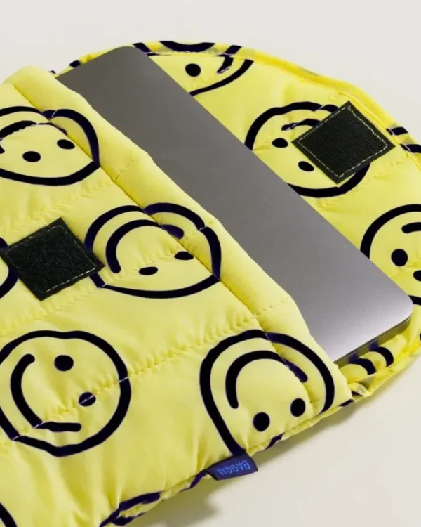 Puffy Laptop Sleeve 13"/14" - Yellow Happy