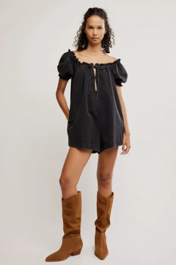 We The Free Daisy Denim Babydoll Romper