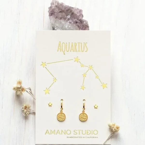 Zodiac Huggie Earrings